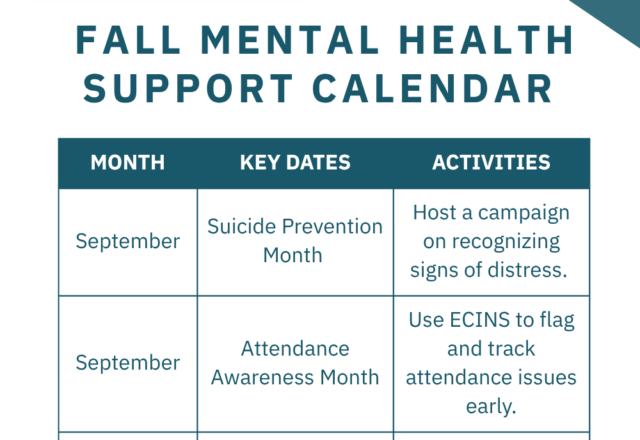 Fall Mental Health Support Calendar