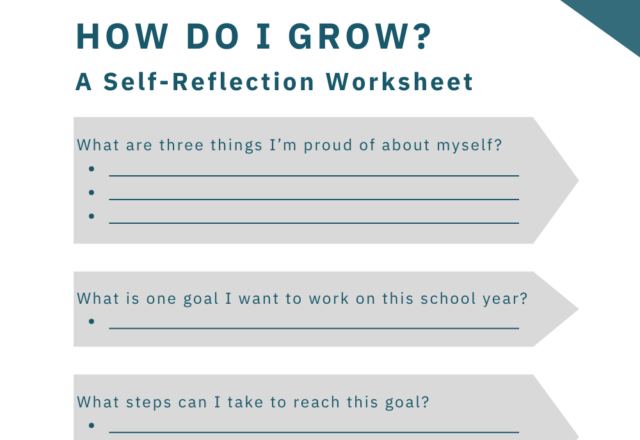 How Do I Grow? Self-Reflective Worksheet