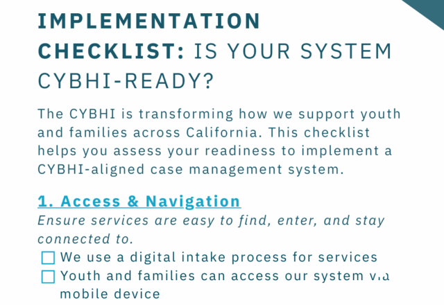 CYBHI – Implementation Checklist: Is Your System CYBHI-Ready?