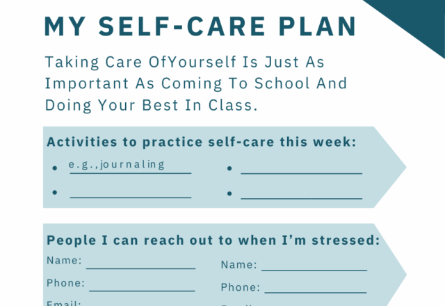 My Self-Care Plan Worksheet