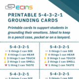 Printable 5-4-3-2-1 Grounding Cards