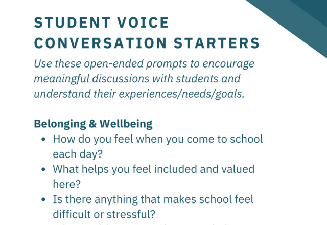 Student Voice Conversation Starters
