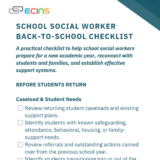 School Social Worker Back-to-School Checklist